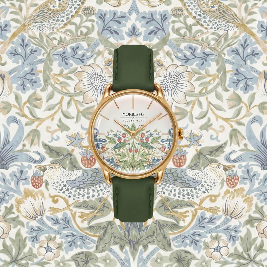 Simply Strawberry Thief Cochineal Olive Green - August Berg